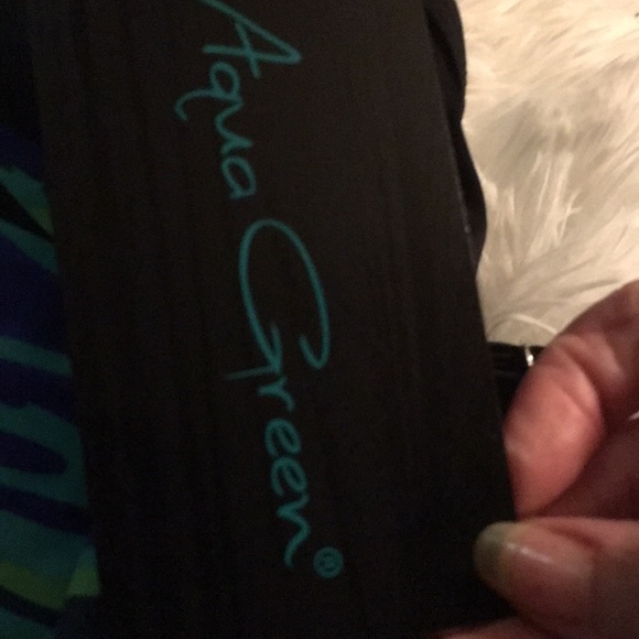 Women's V-Neck One Piece Aqua Green Small 4/6 - Picture 7 of 8